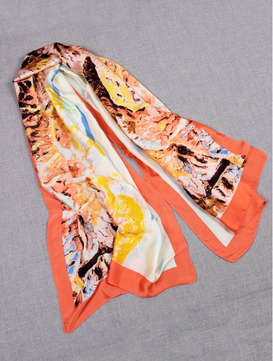 Oil Painting Design Fashion Silk Scarf